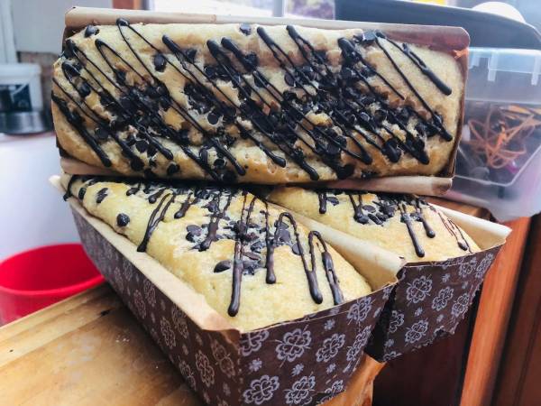 Queque chip chocolate / Queque glaseado
